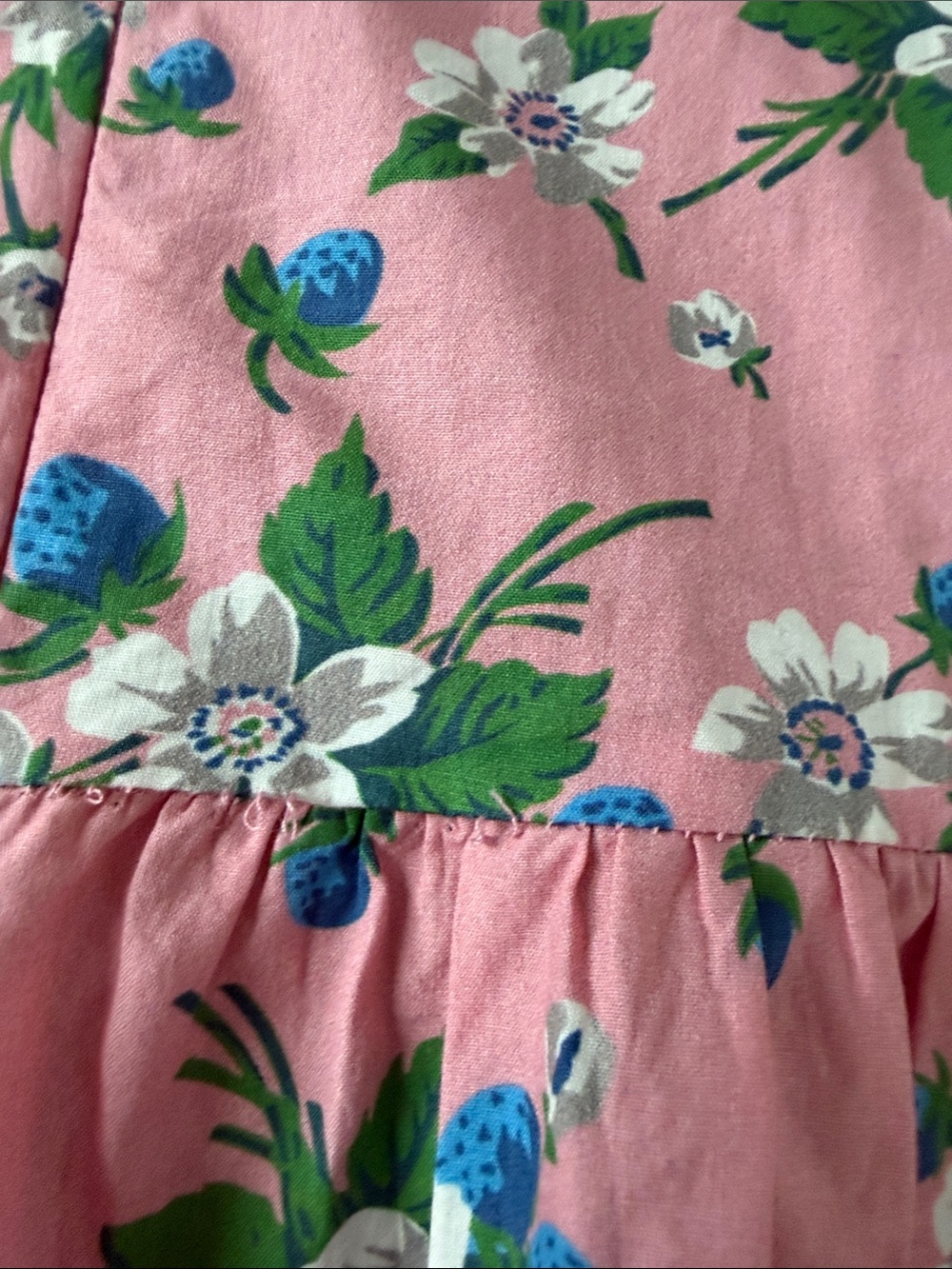 Batsheva Collarless Prairie Mini Dress Pink Lily Floral Cotton Puff Sleeve 18 - Picture 15 of 16
